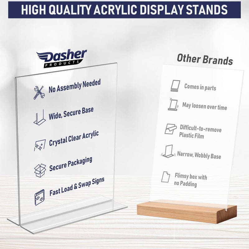 Dasher Products Double-Sided Picture Frame 5x7, 6-Pack Acrylic Clear Frames for Photos, Table Menu Stand, Portrait Ad Display, Bottom-Load Display, and Table Numbers for Weddings or Events - Image 3